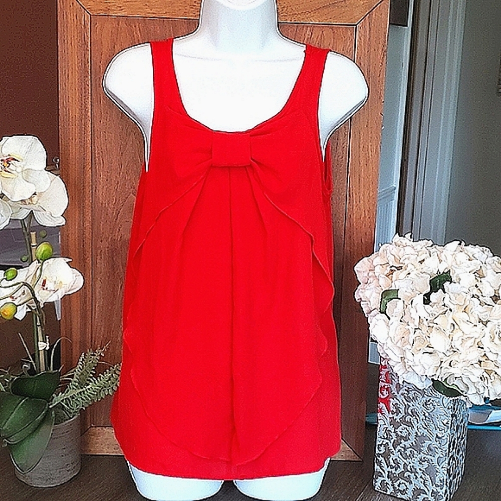 Tank Blouse with Bow Front